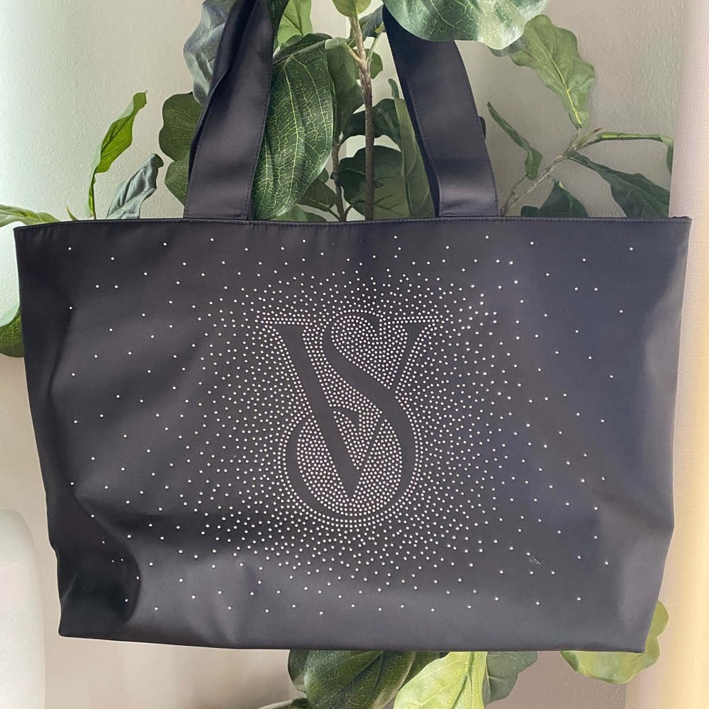 Victoria's Secret Black Tote with Silver Accents